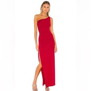 Red Superdown Ruched Maxi Dress
